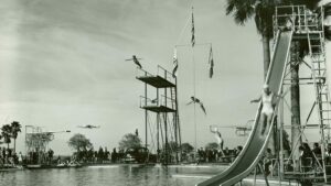 The big Shadow Mountain pool in its acrobatic heyday